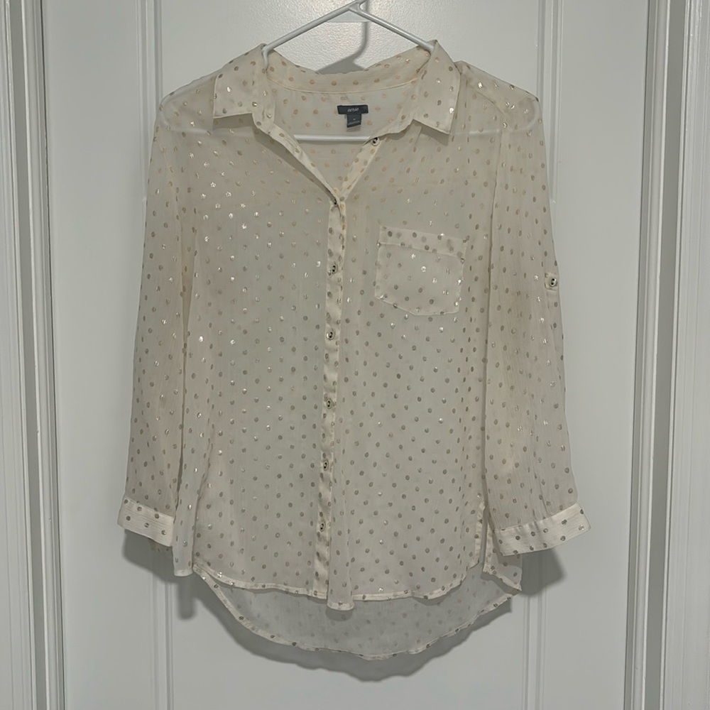 Semi-Sheer Polkadot Blouse from Aerie